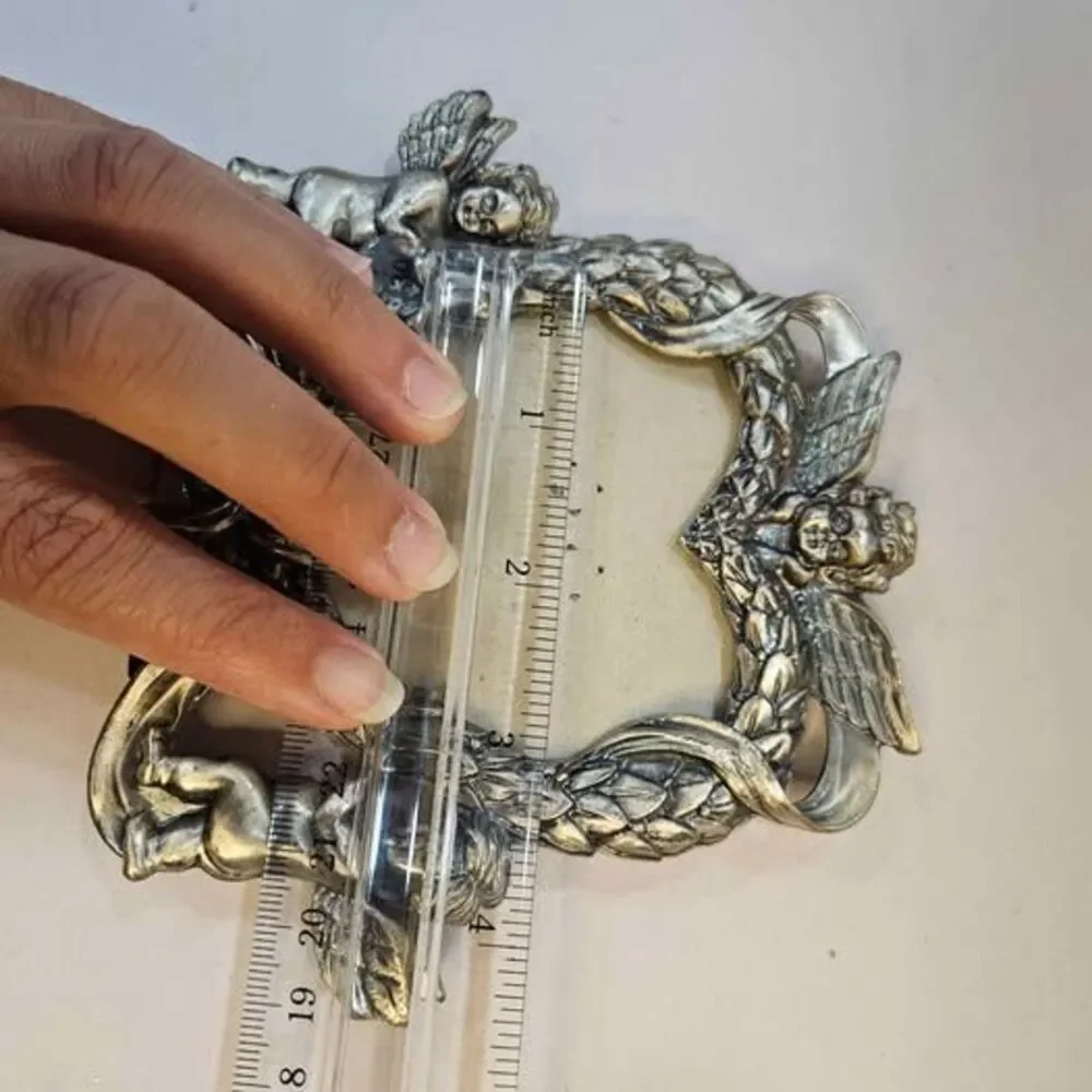 Vintage Silver Cherub Heart Picture Frame